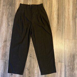 Grey pleated pinstriped ZARA trousers size medium
